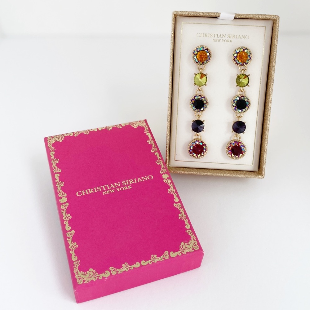 Christian Siriano Crystal Statement Earrings - NEW